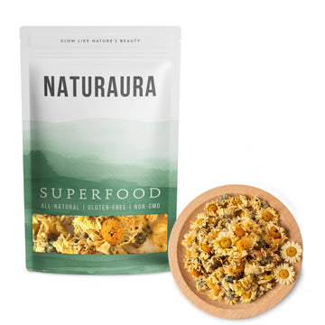 NATURAURA Dried Chrysanthemum Flowers | Premium Ju Hua Herbal Tea | Non-GMO, Vegan