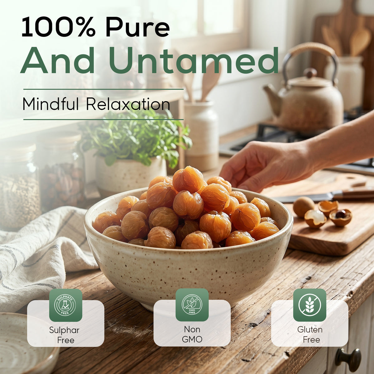 NATURAURA Dried Longan Fruit | Dragon Eye Longan (Gui Yuan) | Non-GMO, Vegan | No Additives