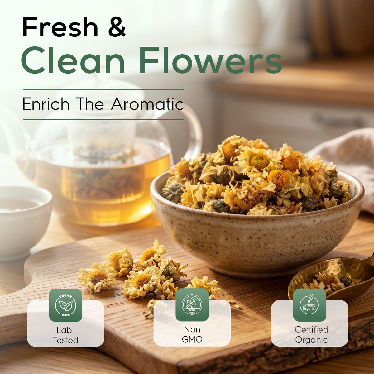NATURAURA Dried Chrysanthemum Flowers | Premium Ju Hua Herbal Tea | Non-GMO, Vegan