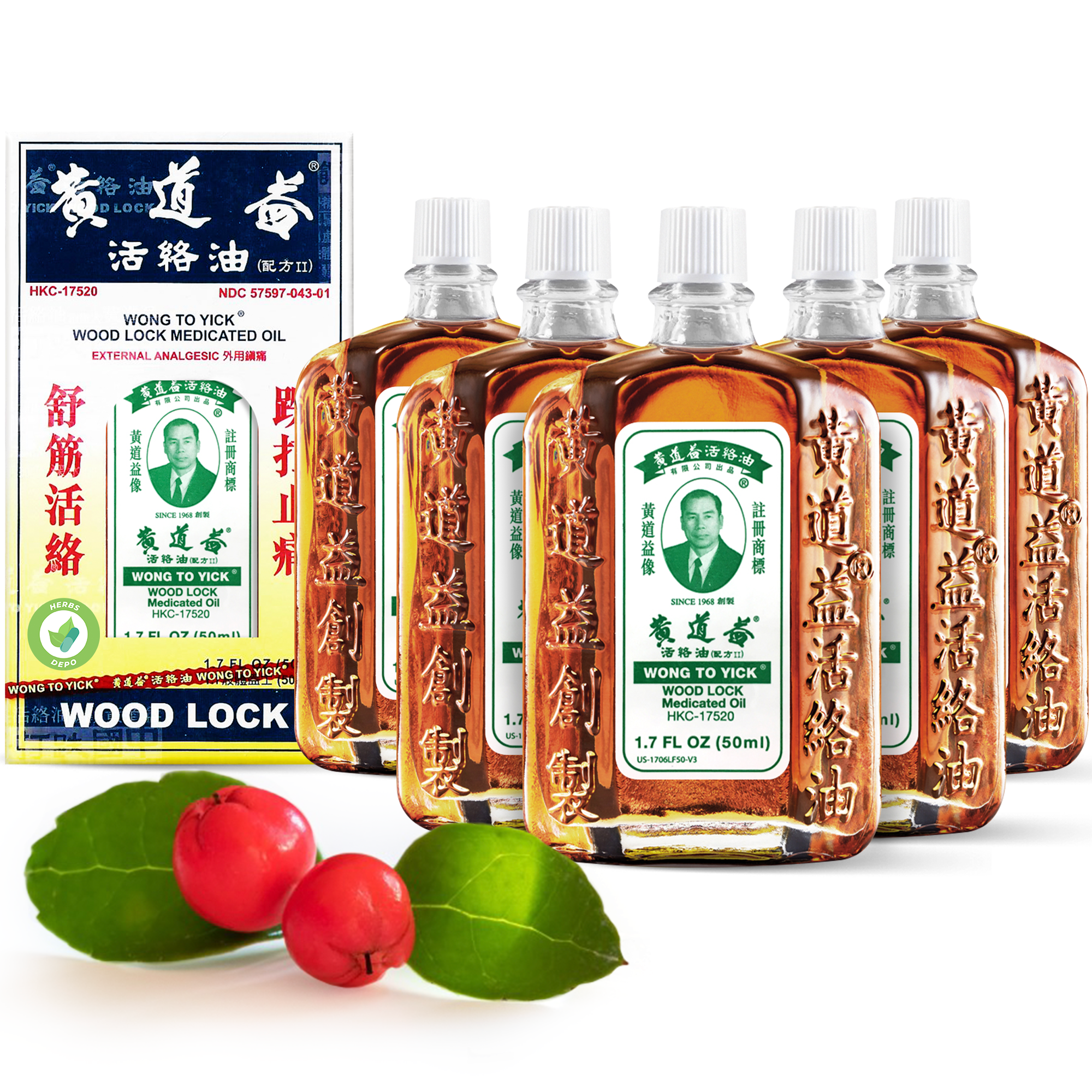 Wong To Yick - Wood Lock Medicated Pain Relief Oil - 50ml / 1.7 Fl Oz.