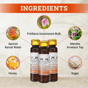 Fritillary Bulb Extract - Sweet, Delicious and Effective Oral Liquid Dietary Supplement Cough Syrup (Chuanbei Ye Syrup) - 6 Bottles (10 ml per)