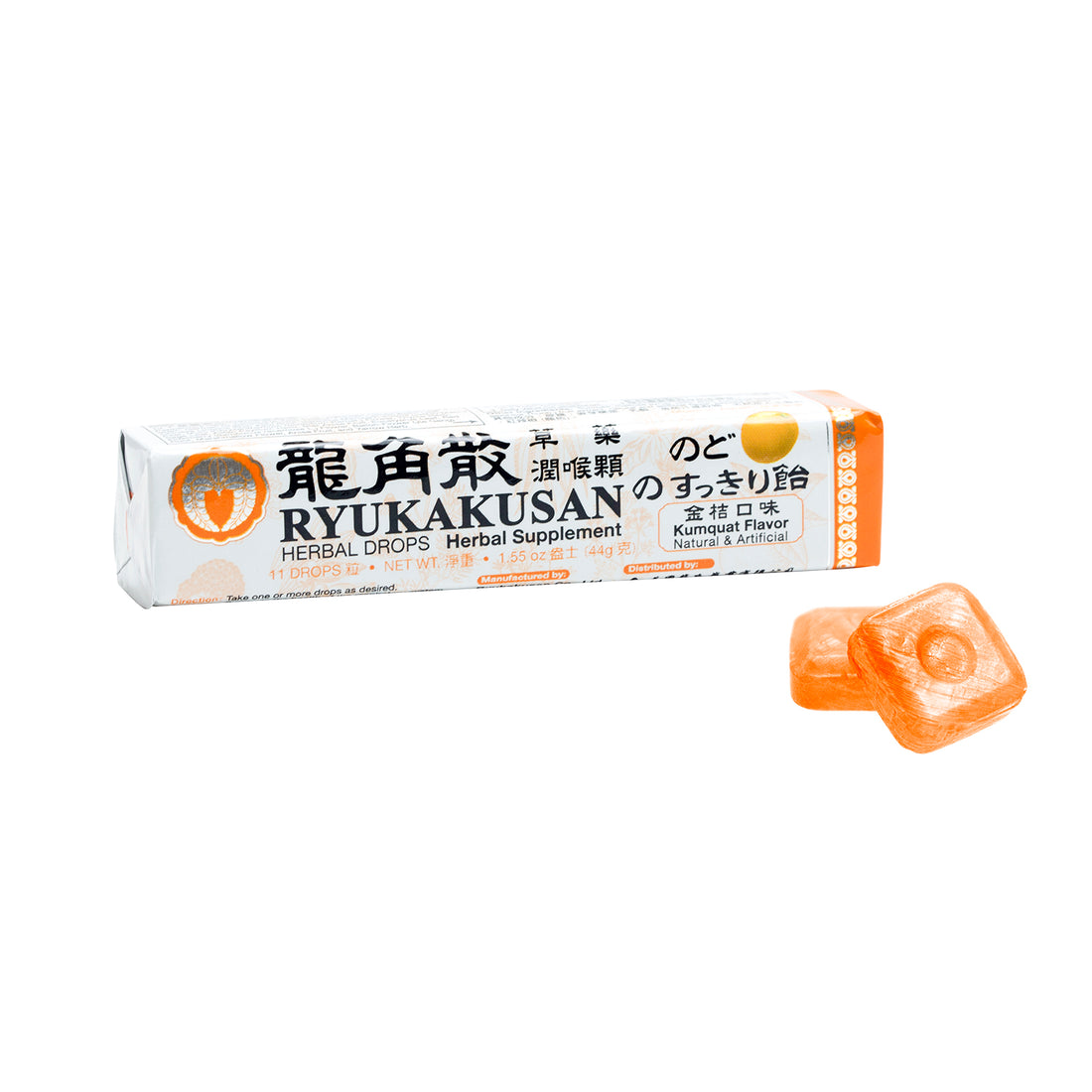 RYUKAKUSAN HERBAL DROPS - KUMQUAT FLAVOR (STICK) - Herbs Depo