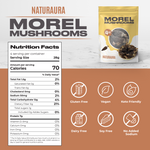 NATURAURA - Dried Morel Mushrooms (Morchella Conica)