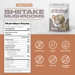 Premium White Flower Shiitake Mushrooms - 1 Pound - Grade AAA