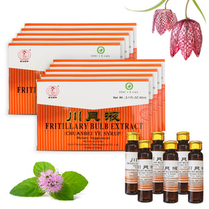 Fritillary Bulb Extract - Sweet, Delicious and Effective Oral Liquid Dietary Supplement Cough Syrup (Chuanbei Ye Syrup) - 6 Bottles (10 ml per)