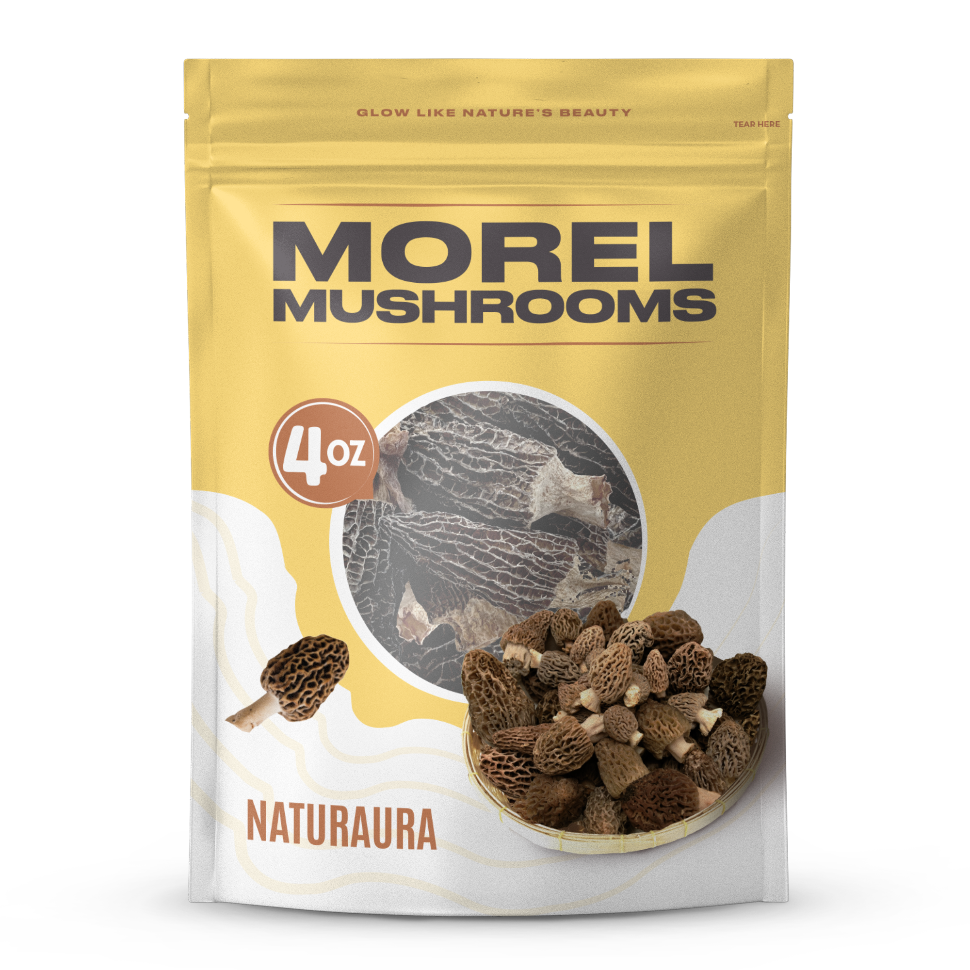 NATURAURA - Dried Morel Mushrooms (Morchella Conica)