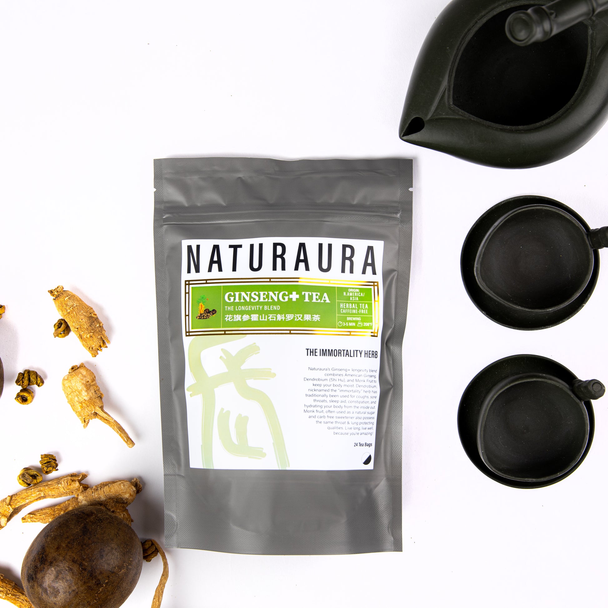 NATURAURA - GINSENGPLUS TEA 花旗蔘霍山石斛羅漢果茶 - Herbs Depo
