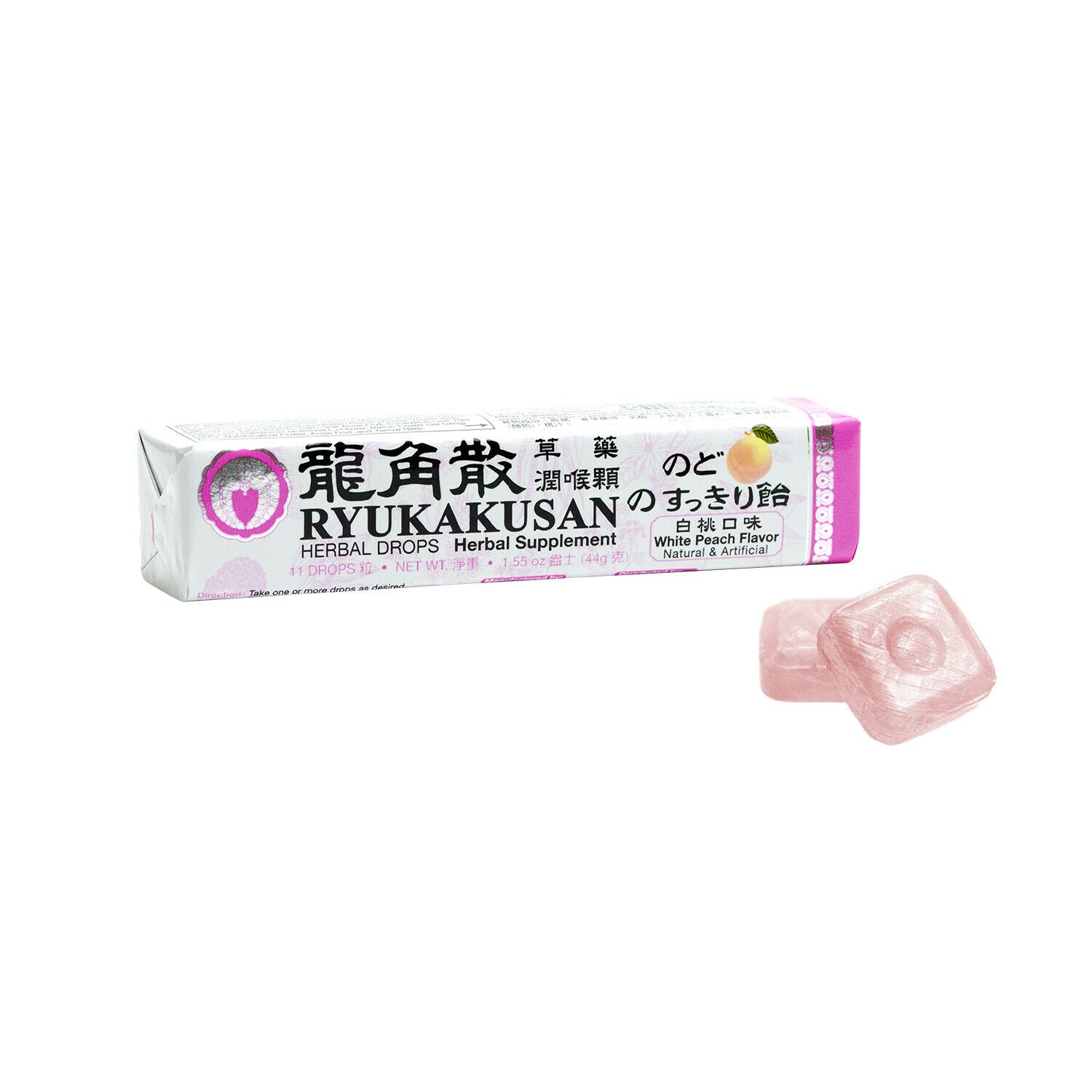 RYUKAKUSAN HERBAL DROPS - WHITE PEACH FLAVOR (STICK) - Herbs Depo